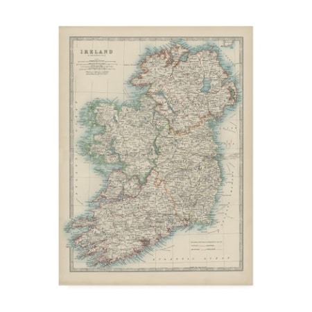 Johnston 'Johnstons Map Of Ireland' Canvas Art,14x19